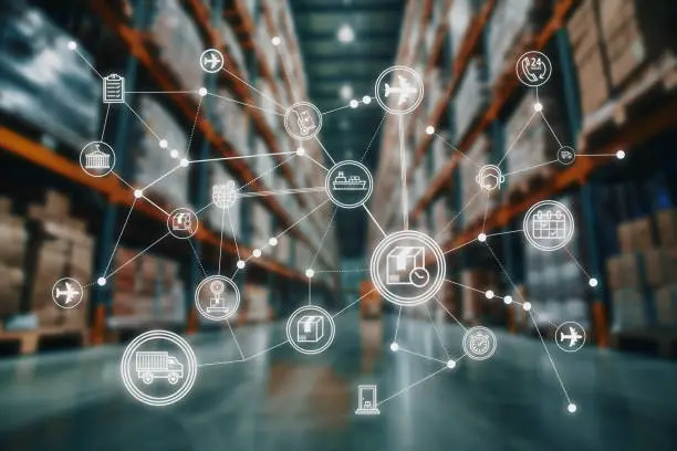 Warehouse floor representing inventory and dispatch operations